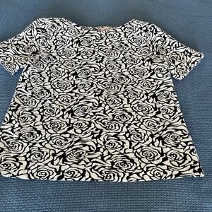 Philosophy‎ Republic Clothing Black White Floral Print Short Sleeve Top - L